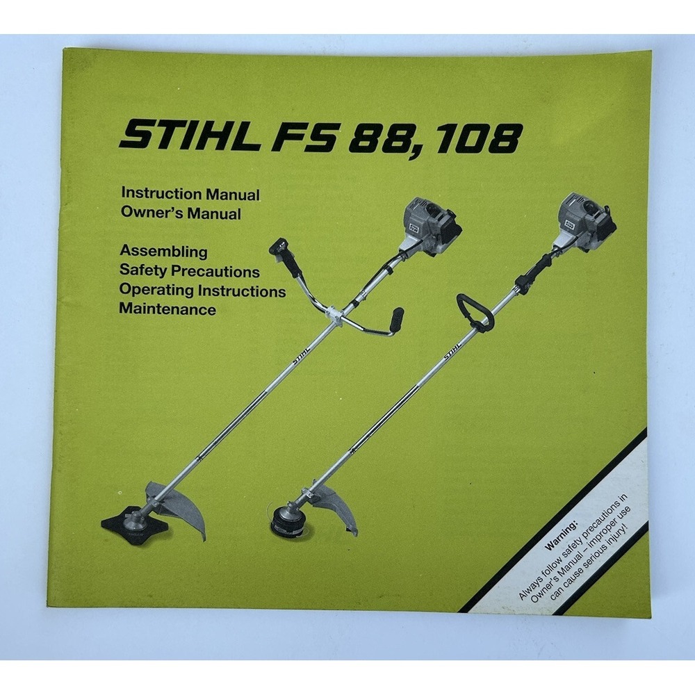 Stihl FS 88, 108 WeedEater WeedWhacker Instruction Owner's Operator Manual 1996